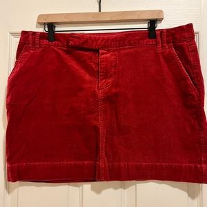 Red corduroy Gap mini skirt